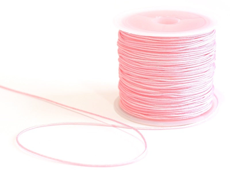 achat 1 m de fil de jade / fil nylon tressé 1 mm - rose pale