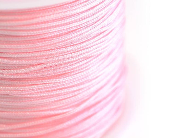 Achat 1 m de fil de jade / fil nylon tressé 1 mm - rose pale