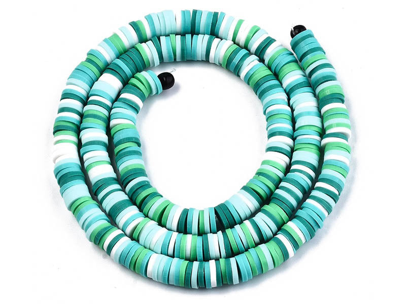 achat Boite de perles rondelles heishi 6 mm - assortiment vert