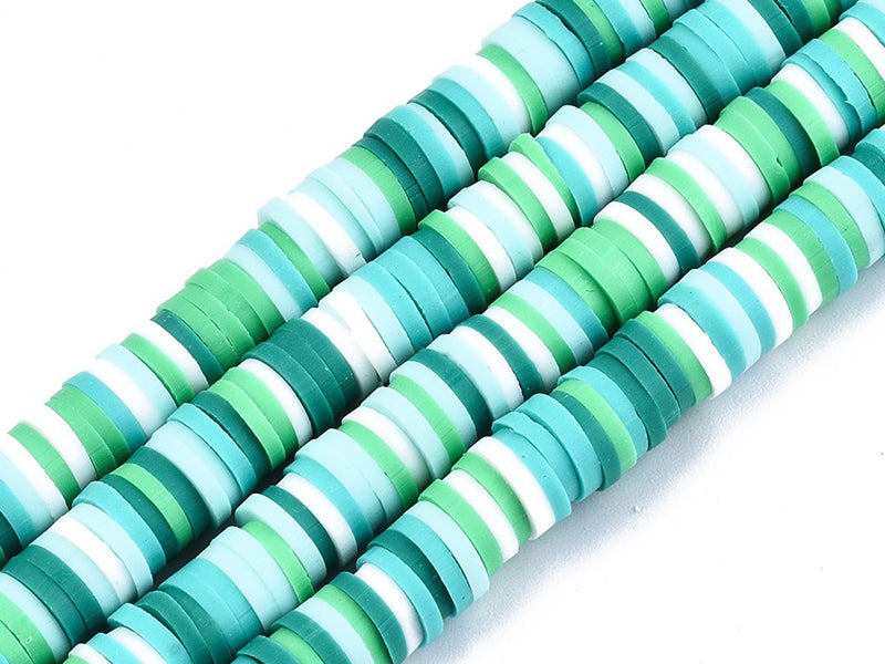 achat Boite de perles rondelles heishi 6 mm - assortiment vert