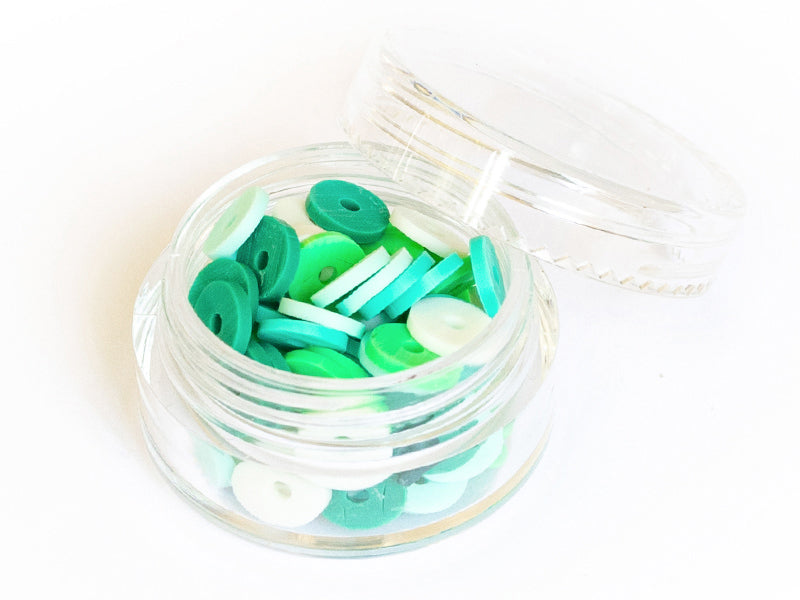 Achat Boite de perles rondelles heishi 6 mm - assortiment vert