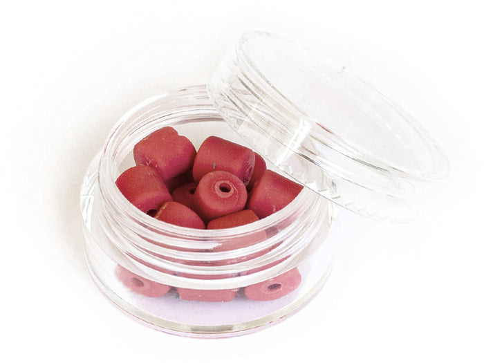 Achat Boite de perles tubes Heishi 6 mm - rouge brique