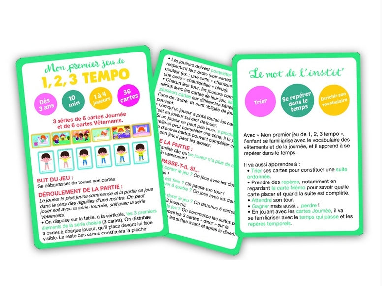 Achat Mon Premier Jeu De 1, 2, 3 Tempo - Se Reperer Dans Le Temps