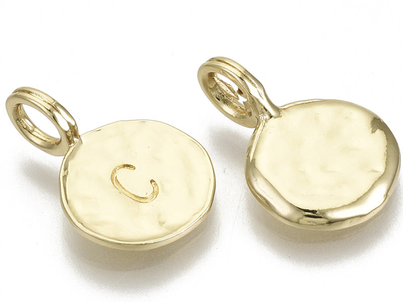 Achat Breloque ronde dorée à l'or fin 18K – C