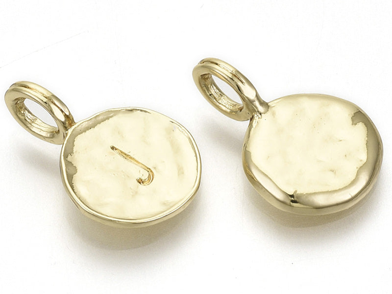 Achat Breloque ronde dorée à l'or fin 18K – J