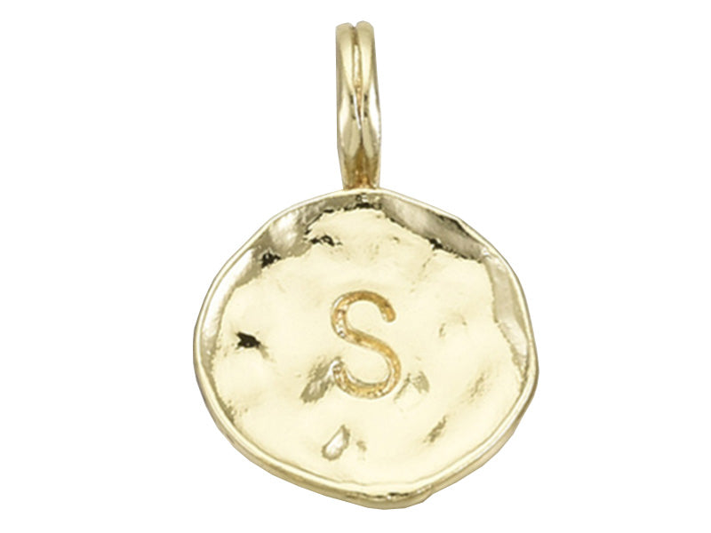 Achat Breloque ronde dorée à l'or fin 18K – S