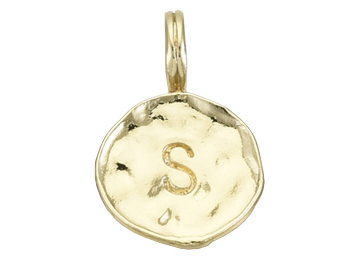 Achat Breloque ronde dorée à l'or fin 18K – S