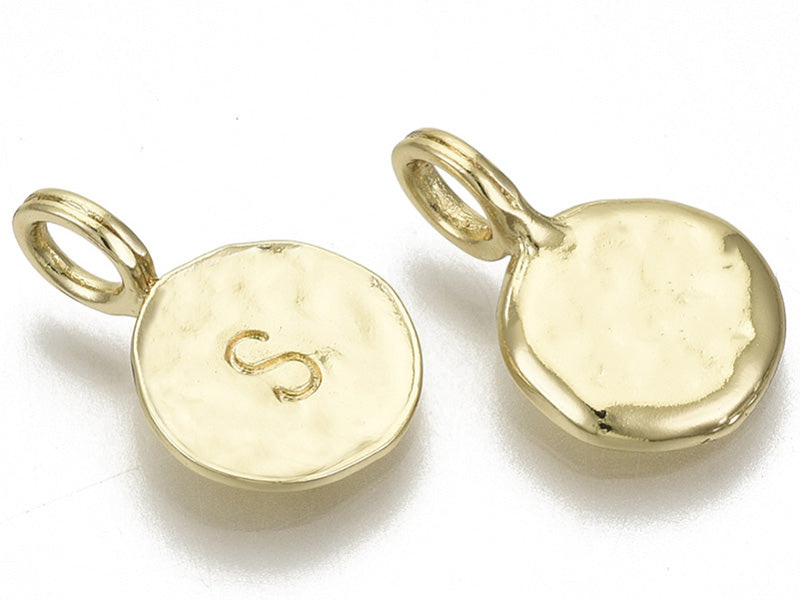 Achat Breloque ronde dorée à l'or fin 18K – S
