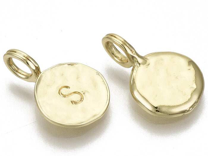 Achat Breloque ronde dorée à l'or fin 18K – S