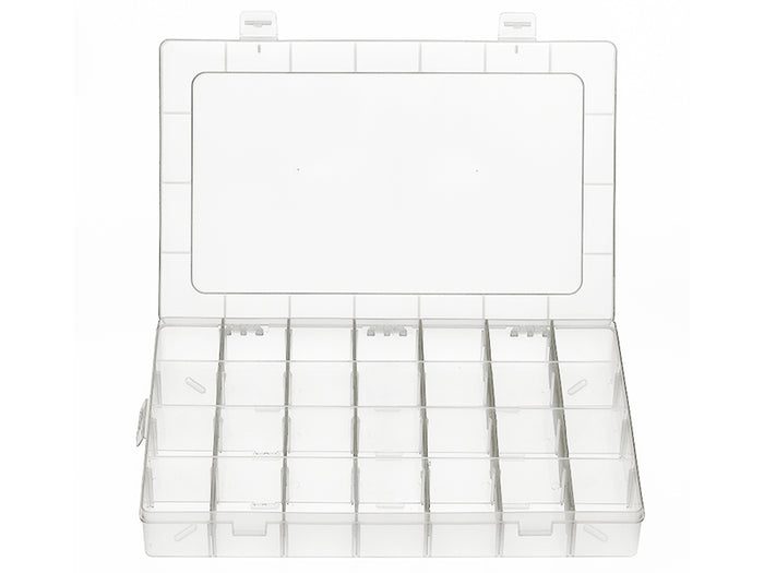 Achat Boite de rangement pour perles - casiers ajustables - 28 compartiments - 21 x 17 x 4 cm