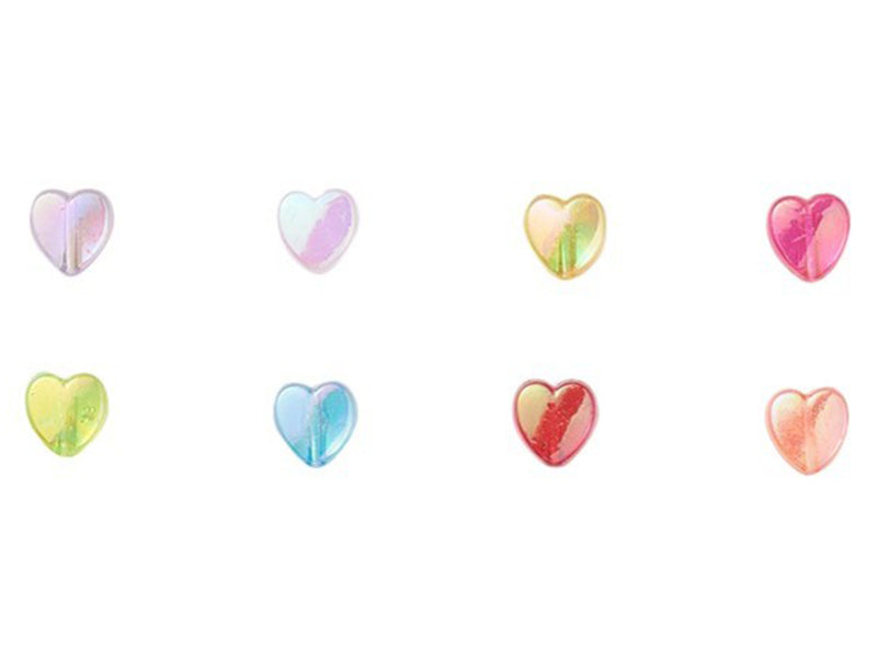 achat Boite d'assortiment de perles en plastique en forme de cœur - 8 couleurs