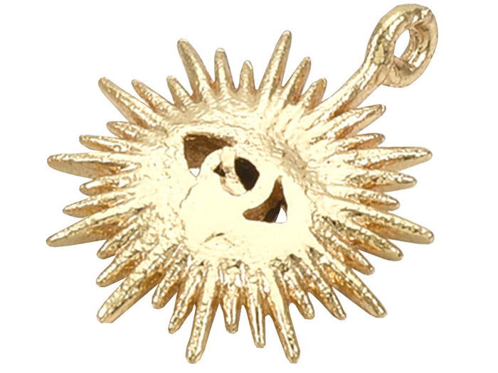 Achat Breloque dorée à l'or fin 18K – Soleil avec œil strass noir