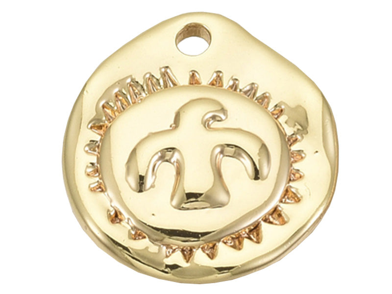 Achat Breloque martelée dorée à l'or fin 18K – Oiseau