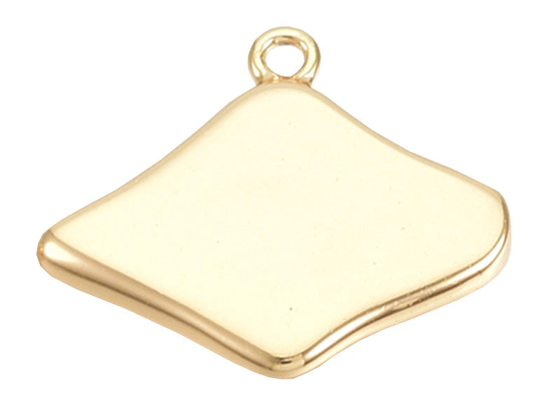 Achat Breloque dorée à l'or fin 18K – Losange avec œil strass blanc