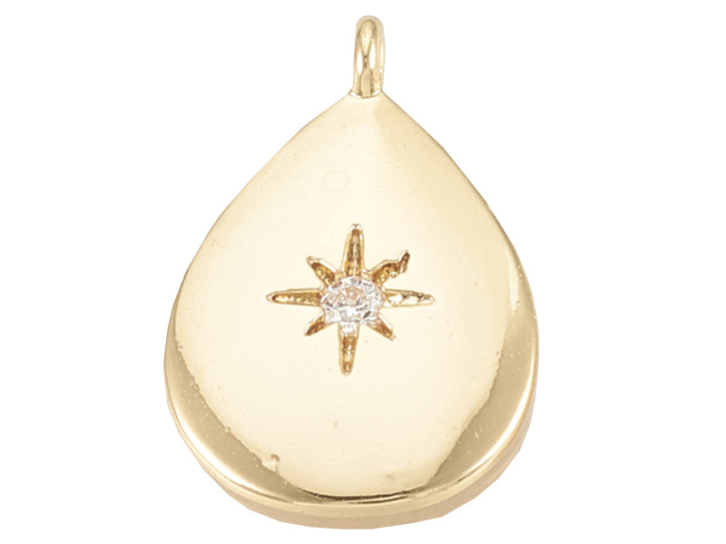 Achat Breloque dorée à l'or fin 18 K – Goutte scintillante
