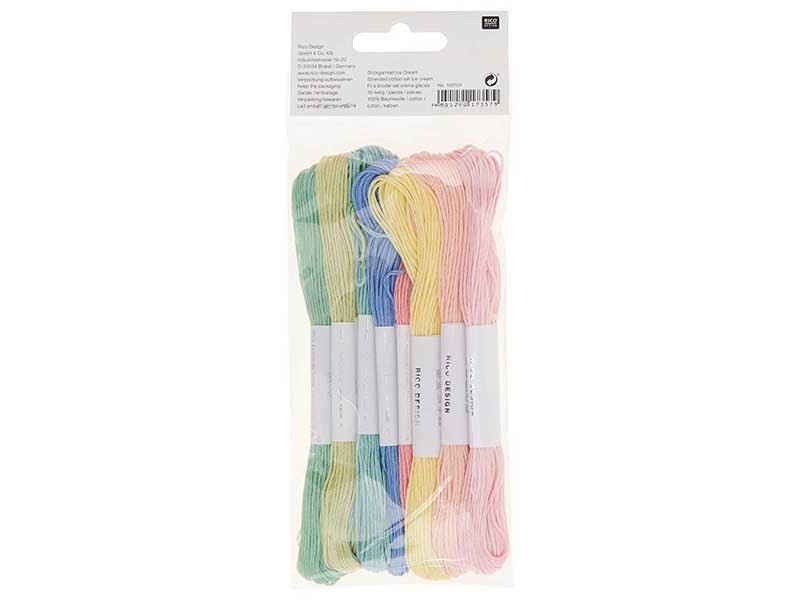 achat Lot de 10 Fils à broder – Set crème glacée