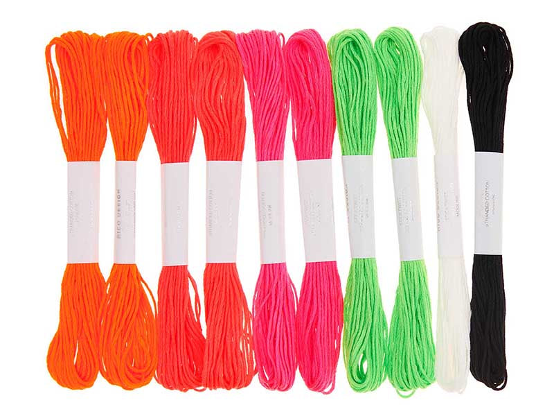 Achat Lot de 10 Fils à broder – Set fluo