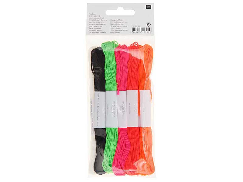 achat Lot de 10 Fils à broder – Set fluo