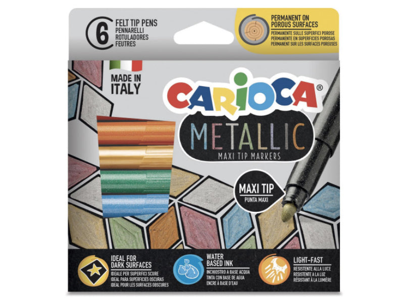 Achat 6 feutres de couleur à pointe large - couleurs métalliques
