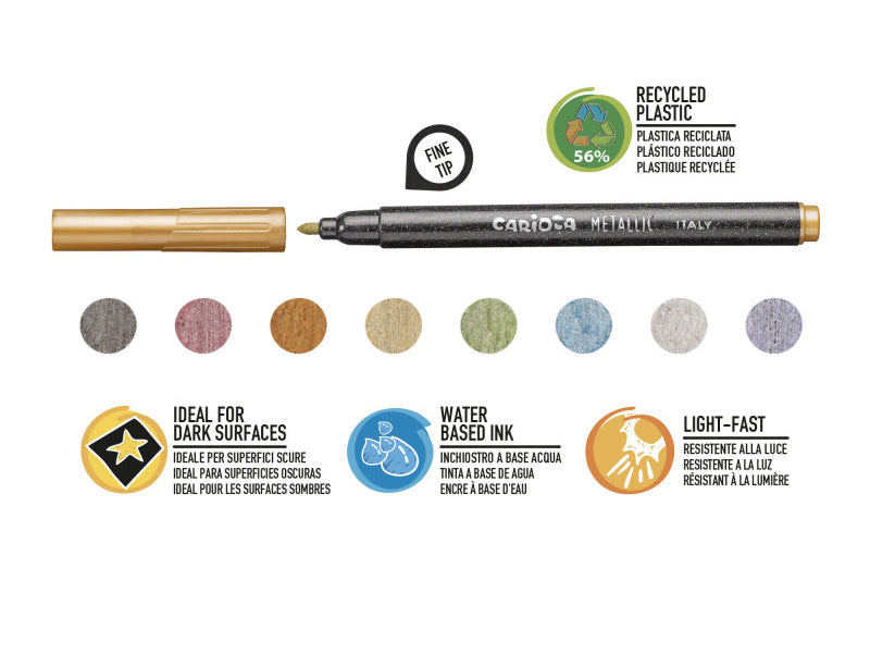 achat 8 feutres de couleur à pointe fine - couleurs métalliques