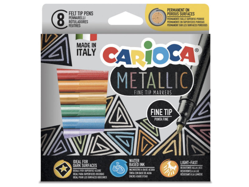 Achat 8 feutres de couleur à pointe fine - couleurs métalliques