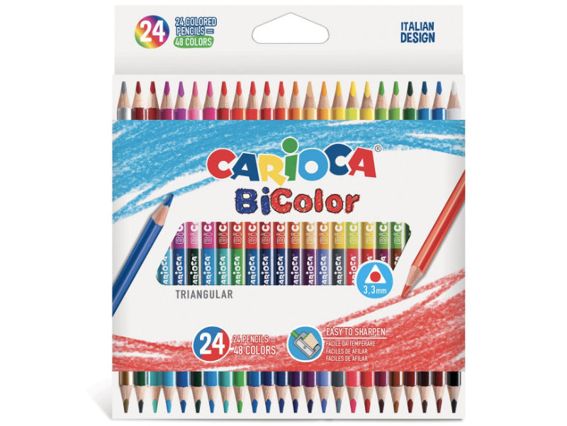 Achat 24 crayons de couleur bicolores - soit 48 couleurs - Carioca