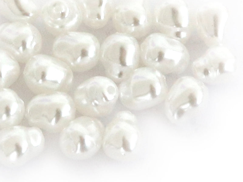 Achat 20 perles en plastique imitation perles de culture - rond plat texturé - 8 x 3 mm