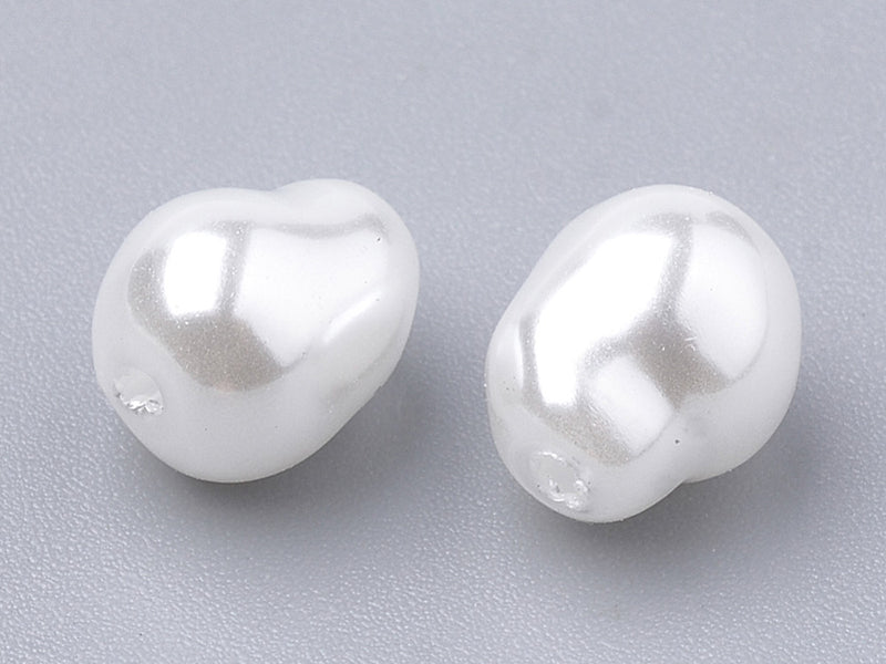 achat 20 perles en plastique imitation perles de culture - rond plat texturé - 8 x 3 mm