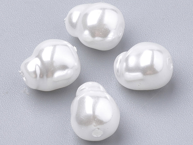 achat 20 perles en plastique imitation perles de culture - rond plat texturé - 8 x 3 mm
