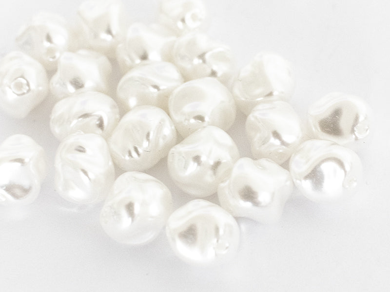 Achat 20 perles en plastique imitation perles de culture - forme irrégulière - 10 x 8,5 mm