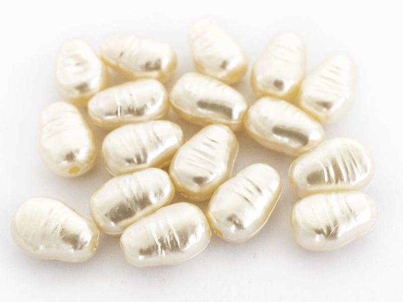 Achat 20 perles en plastique imitation perles de culture - forme irrégulière - 15 x 11 mm
