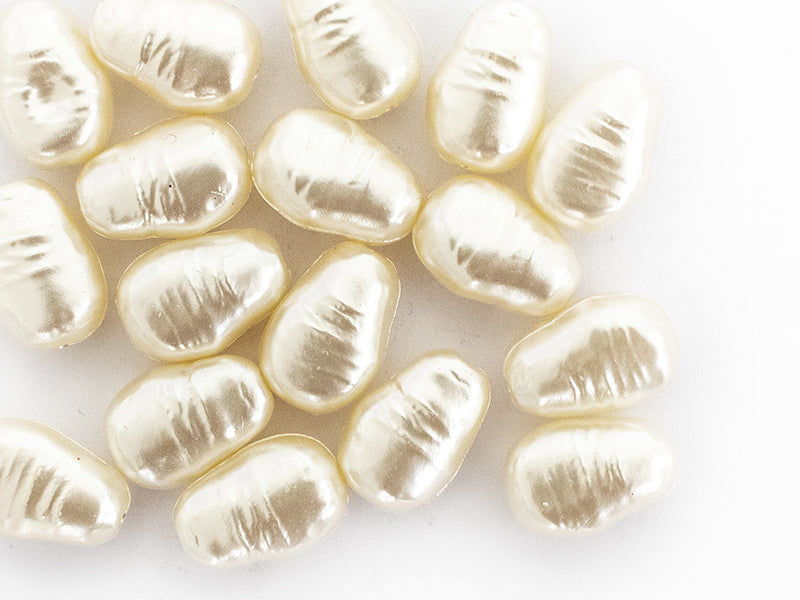 Achat 20 perles en plastique imitation perles de culture - forme irrégulière - 15 x 11 mm