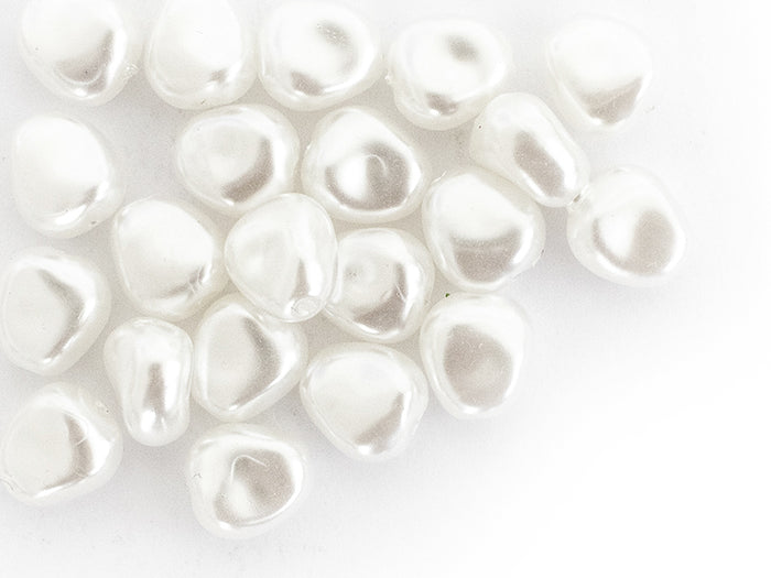 Achat 20 perles en plastique imitation perles de culture - forme irrégulière - 10 x 11 mm