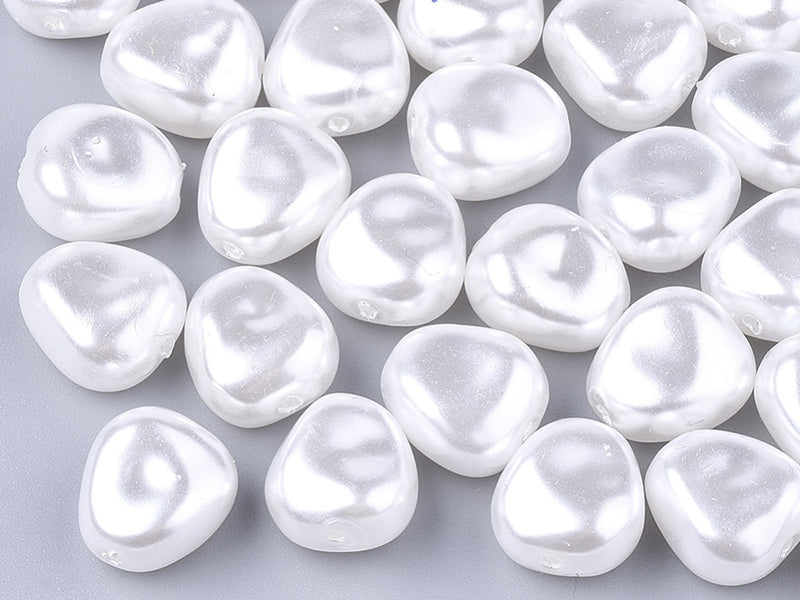 achat 20 perles en plastique imitation perles de culture - forme irrégulière - 10 x 11 mm