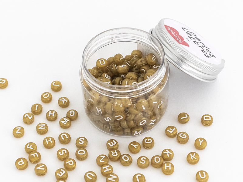 Achat Pot perles lettres – Or