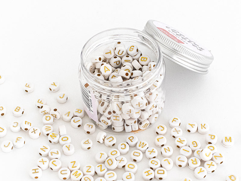 Achat Pot perles lettres – Blanches