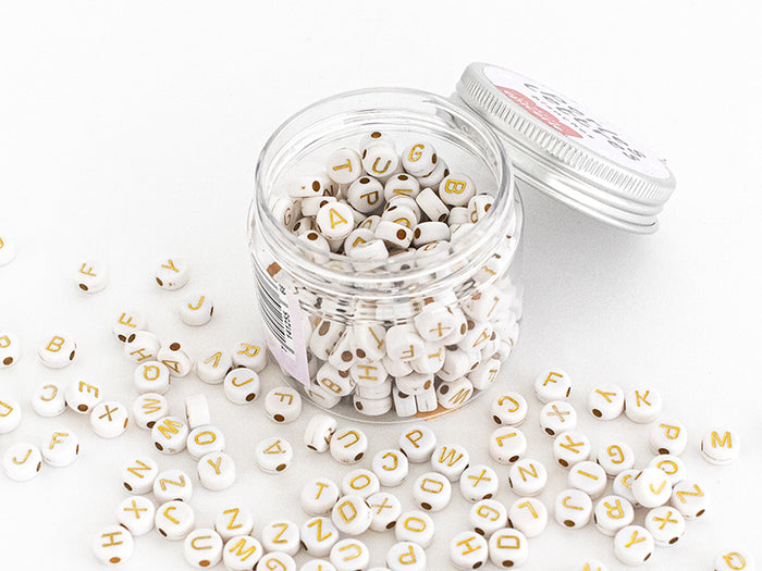 Achat Pot perles lettres – Blanches