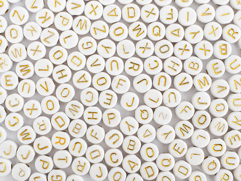 achat Pot perles lettres – Blanches