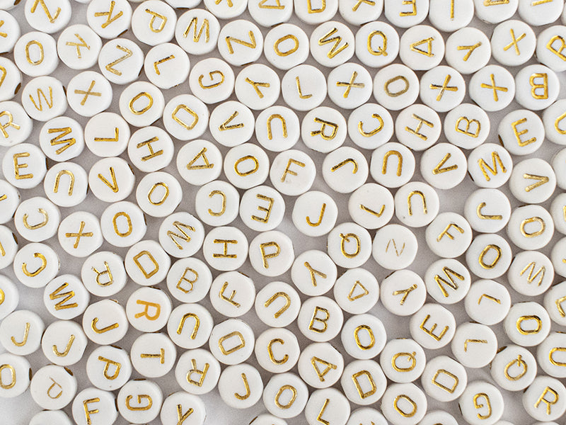 achat Pot perles lettres – Blanches
