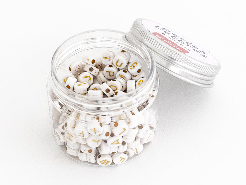 achat Pot perles lettres – Blanches