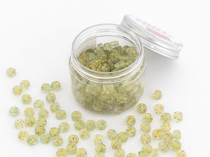 Achat Pot perles lettres – Paillettes or