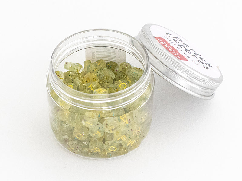 achat Pot perles lettres – Paillettes or