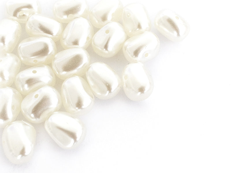 Achat 20 perles en plastique imitation perles de culture - forme irrégulière - 18 x 13 mm
