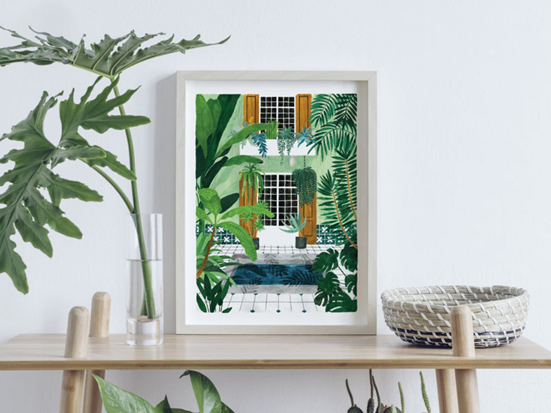 Achat Affiche aquarelle – Riad - 18 x 24 cm – ATWS