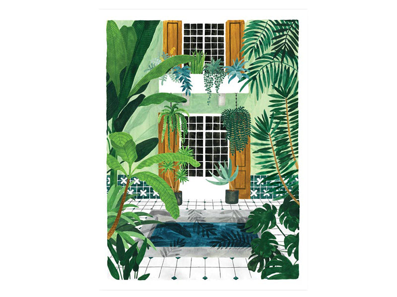Achat Affiche aquarelle – Riad - 18 x 24 cm – ATWS