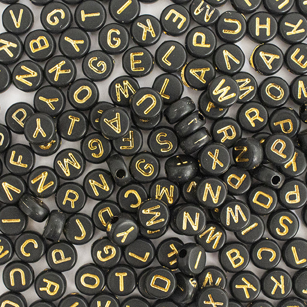 achat Pot perles lettres – Noires