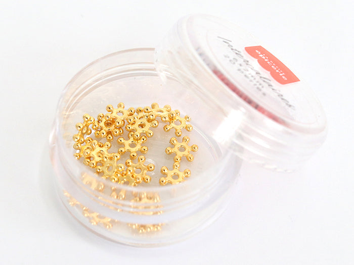 Achat Boite de 20 perles heishi intercalaire - Fleur dorée 6x2mm