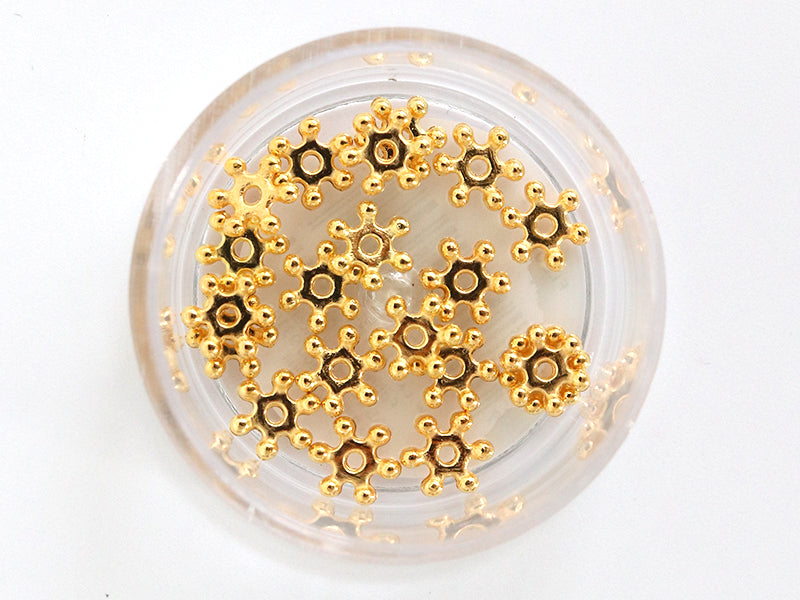 achat Boite de 20 perles heishi intercalaire - Fleur dorée 6x2mm