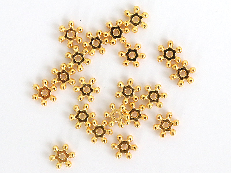 achat Boite de 20 perles heishi intercalaire - Fleur dorée 6x2mm