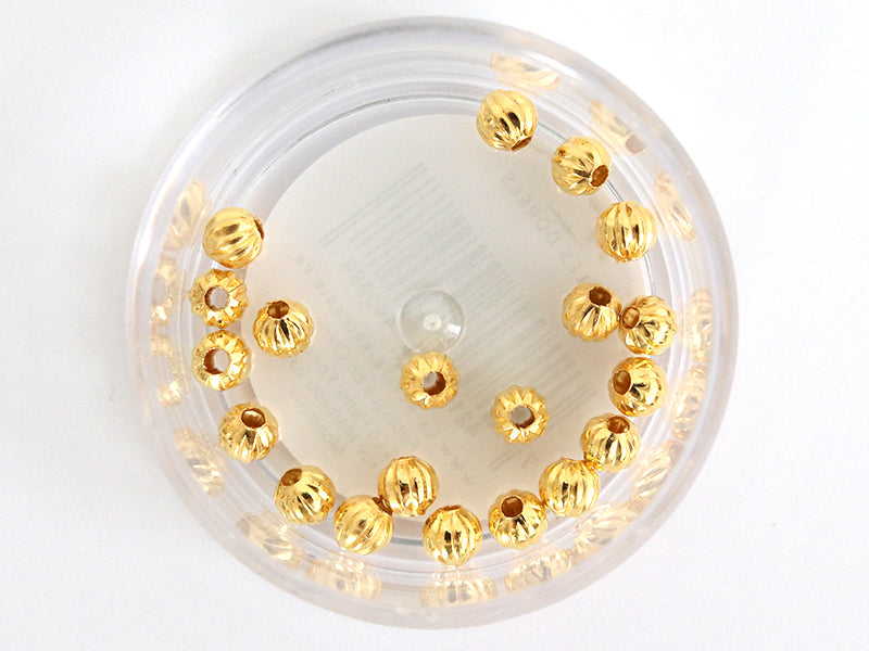 achat Lot de 20 perles heishi intercalaire - Boule dorée 4 x 3 mm